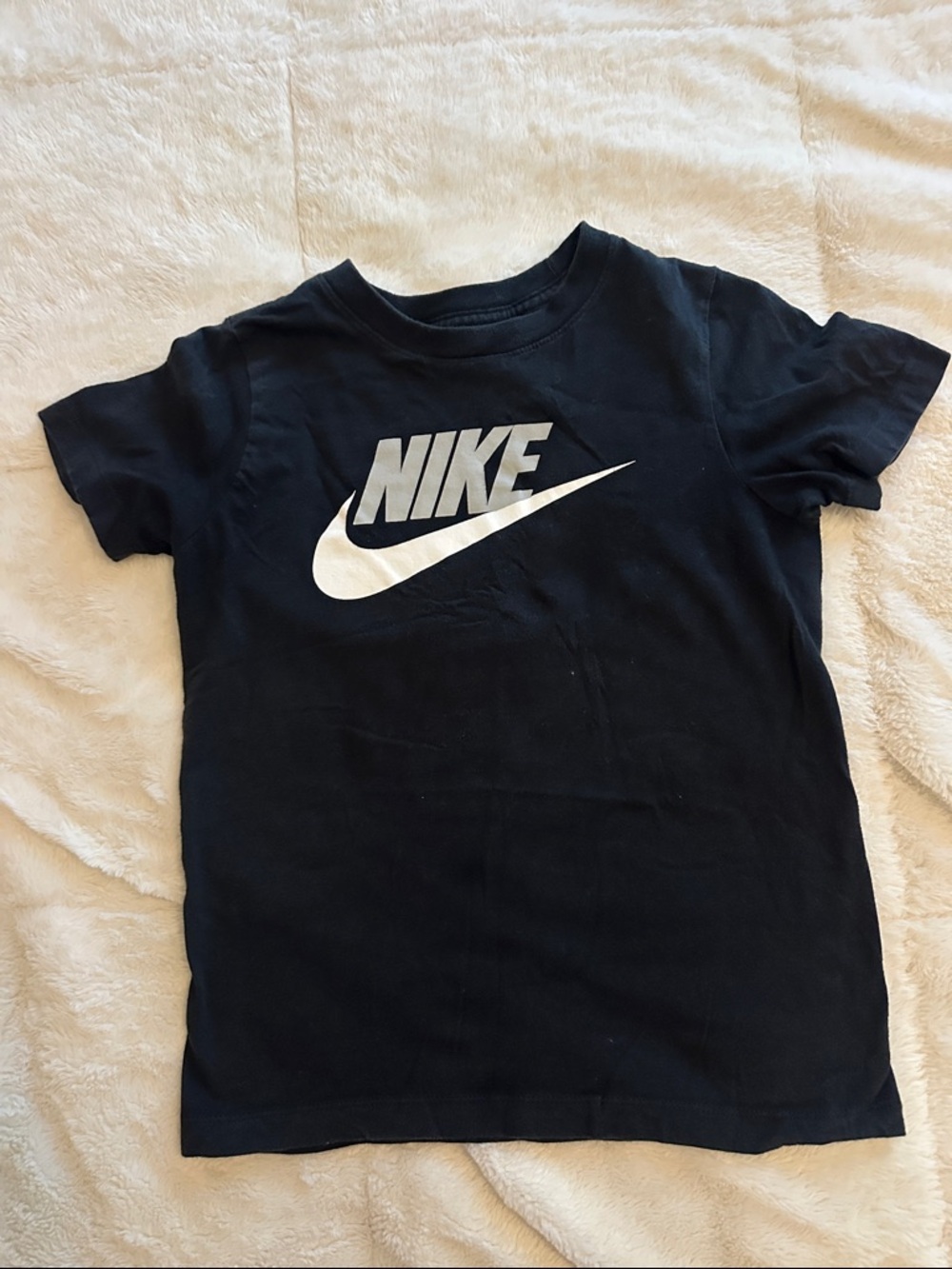 Nike Black Tee with White Swoosh Logo